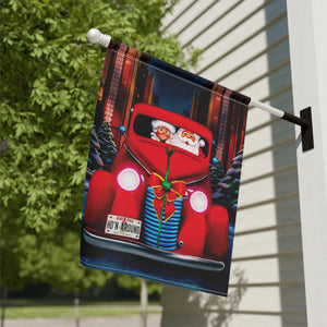 Garden flag with 'Santa Date Night Cute Christmas' design