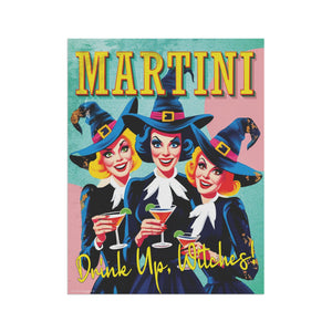 Garden flag with 'Drink Up Witches Vintage Retro Halloween' design