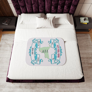 Personalized Newborn Soft Sherpa Baby Blanket | Custom Baby Gift