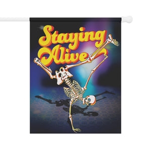 Skeleton Staying Alive Halloween Flag