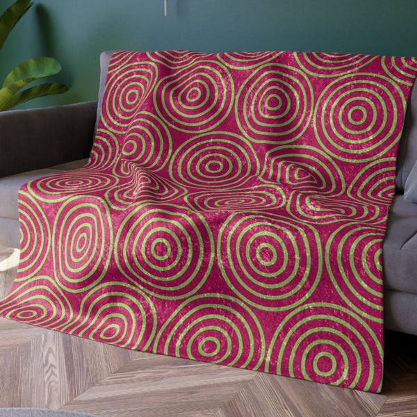 Pastel Pink & Green Decorative Throw Blanket