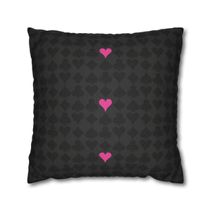 throw pillow with 'Black & Pink Card Deck Cover' design