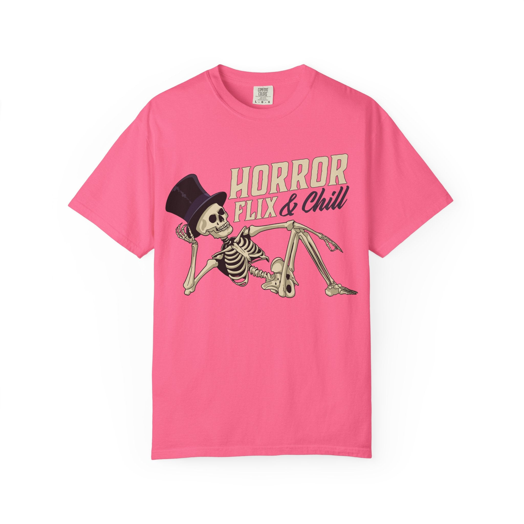 Horror Flix & Chill Skeleton Halloween T-Shirt Comfort Colors®