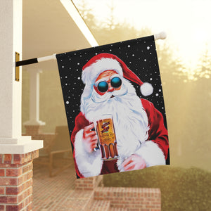 Garden flag with 'Groovy Santa Funny Christmas' design