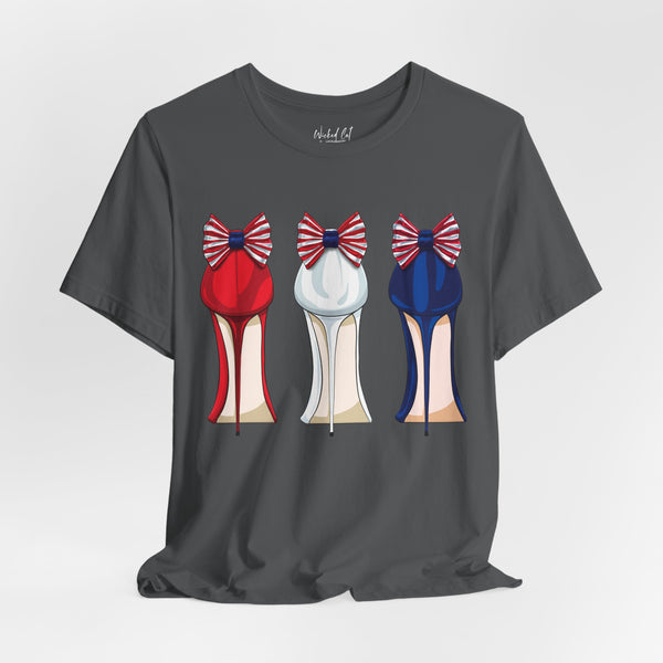 Red White and Blue Stilettos Patriotic Style T-Shirt