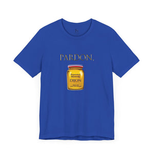 Natural t-shirt with 'Pardon, Grey Poupon Nostalgic Funny' design on a white background