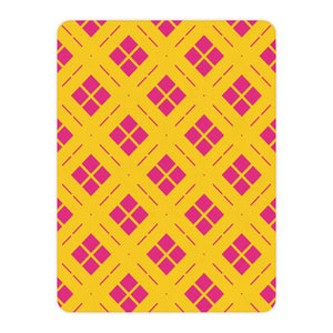 Yellow and Pink Geometric Sherpa Throw Blanket