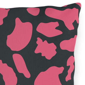 Pink & Dark Grey Animal Indoor Outdoor Throw Pillow