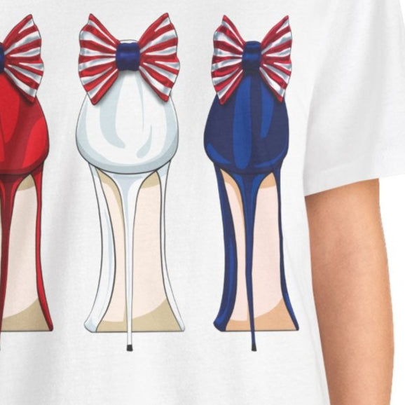 Red White and Blue Stilettos Patriotic Style T-Shirt