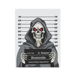 Grim Reapers Mug Shot Funny Halloween Yard Flag