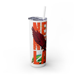 mug with 'Virginia Tech Hokies Football Tumbler 20oz' graphic on a white background