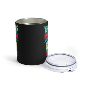 mug with 'Bates Motel Psycho Sign Insulated Travel 10oz' graphic on a white background