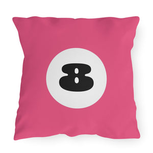 throw pillow with 'Pink 8 Ball' design