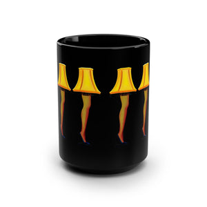 mug with 'Leg Lamp A Christmas Story' graphic on a white background