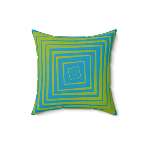 Blue & Green Reversible Retro Throw Pillow
