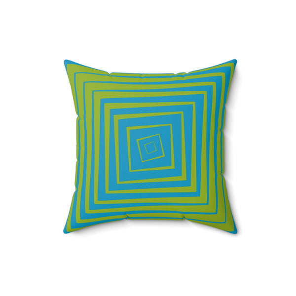 Blue & Green Reversible Retro Throw Pillow