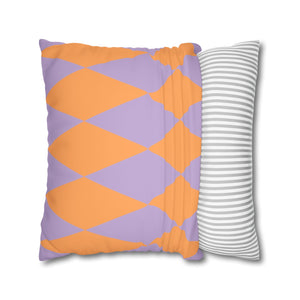 Reversible Purple Harlequin Pillow Cover