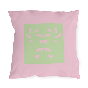 Pink and Green Pastel Indoor Outdoor Christmas Pillow