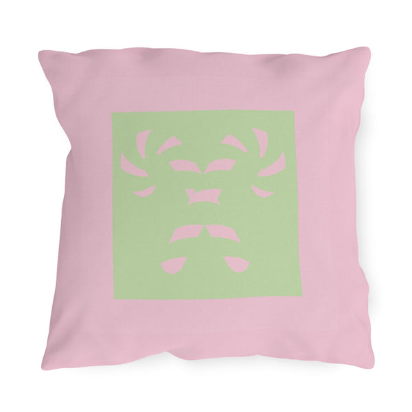 Pink and Green Pastel Indoor Outdoor Christmas Pillow