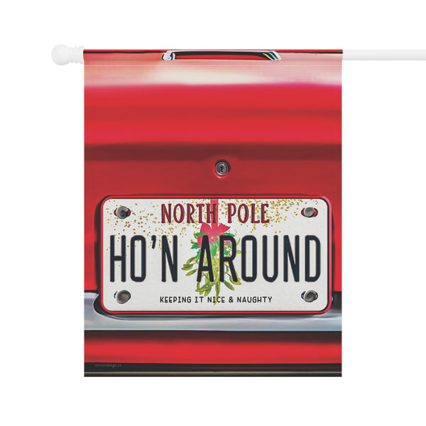 Funny Yard Flag Santa's Sleigh Ho'n Around Durable Banner
