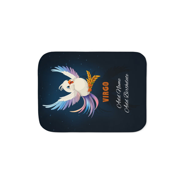 Personalized Virgo Zodiac Sherpa Baby Blanket