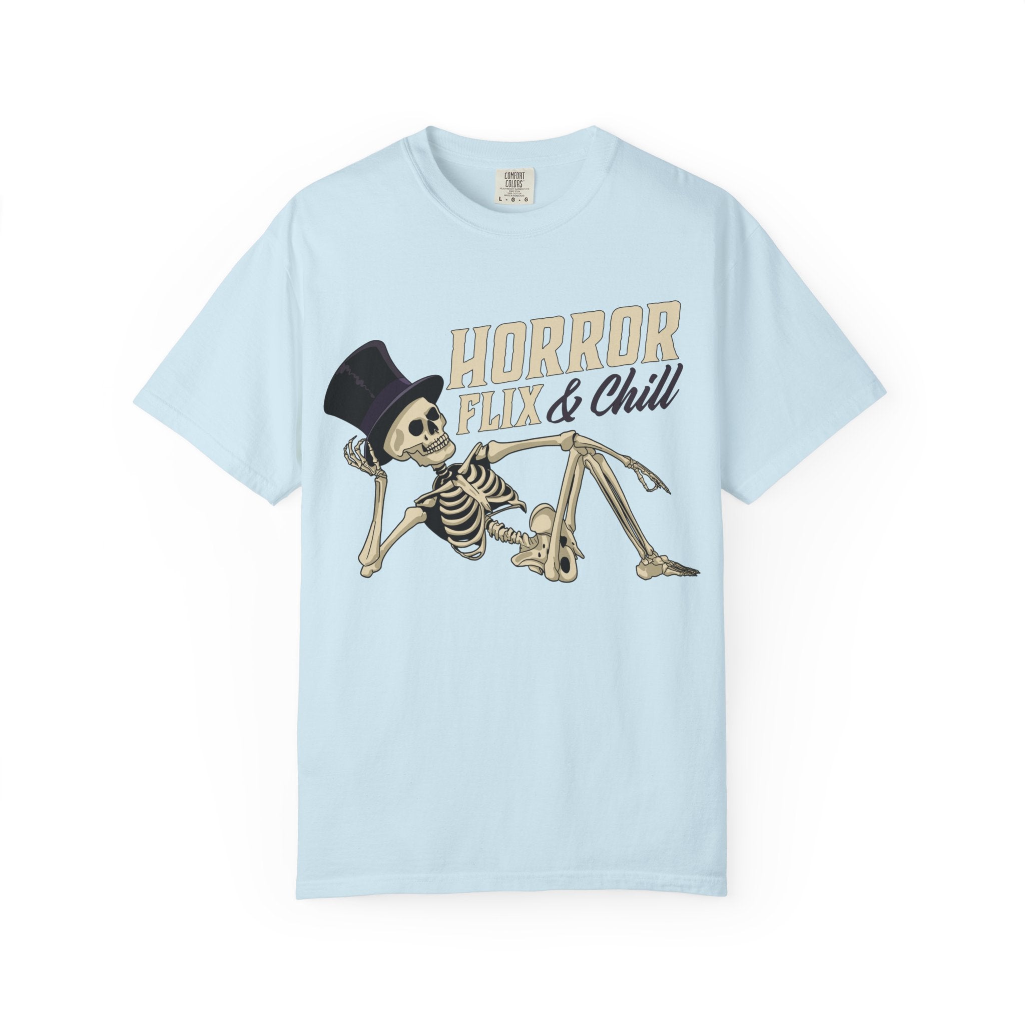 Horror Flix & Chill Skeleton Halloween T-Shirt Comfort Colors®