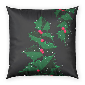 Christmas Holly Berry Velvet Pillow
