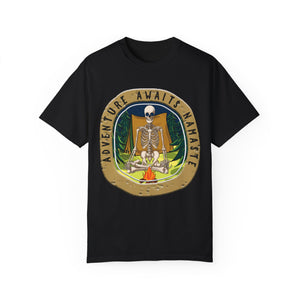 Yoga Skeleton Camping Adventure Awaits T-Shirt