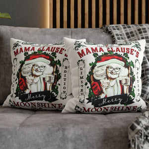 throw pillow with 'Christmas Cover Funny Mrs. Clause Moonshine Decor' design