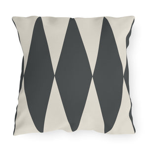 throw pillow with 'Dark Grey Ivory Diamonds' design