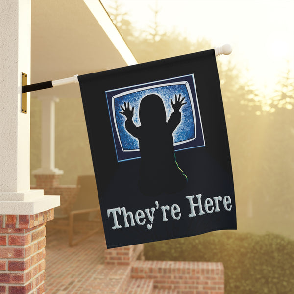Poltergeist They're Here Halloween Yard Flag