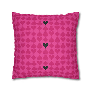 throw pillow with 'Pink & Black Card Deck Cover' design