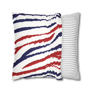 throw pillow with 'Red White Blue Animal Print Patriotic Soft Cover' design