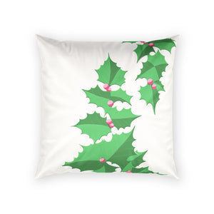 Christmas Holly Berry Cream Velvet Pillow