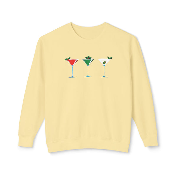 Christmas Martini Sweatshirt Soft Cotton, Relaxed Fit