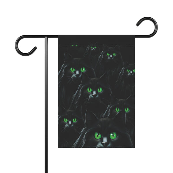 Black Cats Eyes Halloween Garden Flag