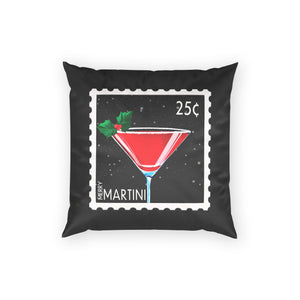 Merry Martini Christmas Velvet Pillow