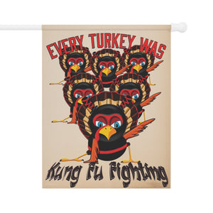 Kung Fu Turkeys Funny Thanksgiving Yard Flag