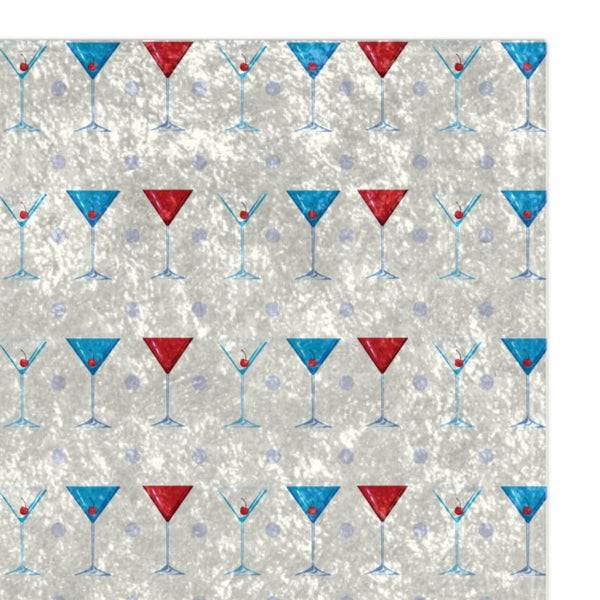 Red, White, and Blue Martinis Chic Patriotic Throw Blanket