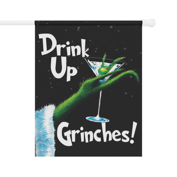 drink up grinches funny christmas flag