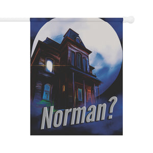 Garden flag with 'Norman Bates Psycho Bates Motel Halloween' design