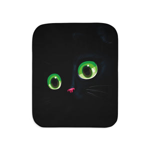 Big Black Cat Newborn Toddler Sherpa Baby Blanket