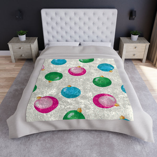 Tree Ornaments Festive Christmas Throw Blanket