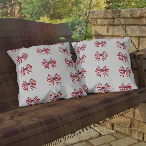 Red White & Blue Indoor Outdoor July 4th Throw Pillow
