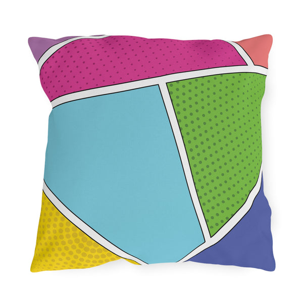 Pop Art Comics Indoor Outdoor Colorful Throw Pillow