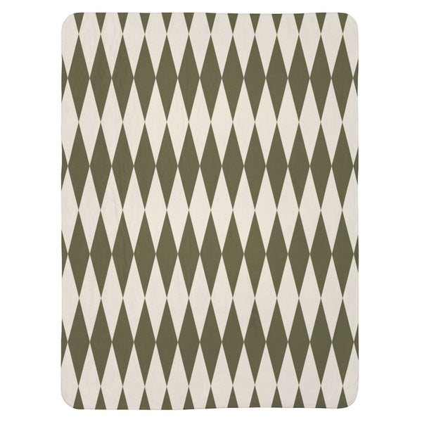 Green & Ivory Home Gift Plush Sherpa Blanket