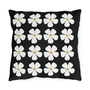 throw pillow with 'Black & White Floral Spring' design