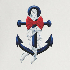 throw pillow with 'Nautical Anchor Patriotic Outdoor Indoor' design