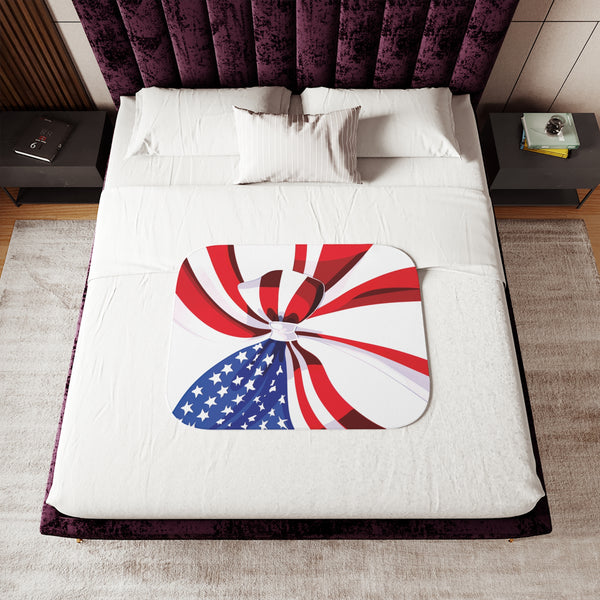 Little Patriot Red White Blue Sherpa Baby Blanket