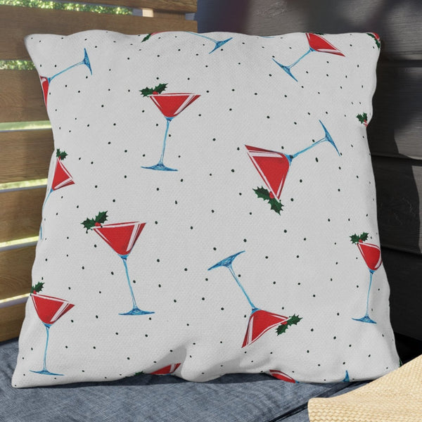 martini party Christmas throw pillow